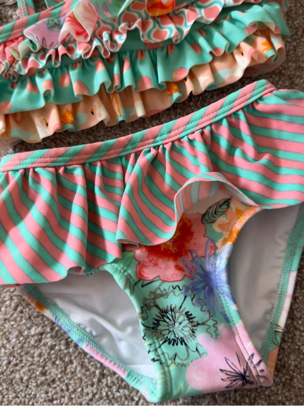 NWT Matilda Jane Ruffle 2 Piece Swim Set Size 2 Boutique Summer Swim Suit - Picture 3 of 9